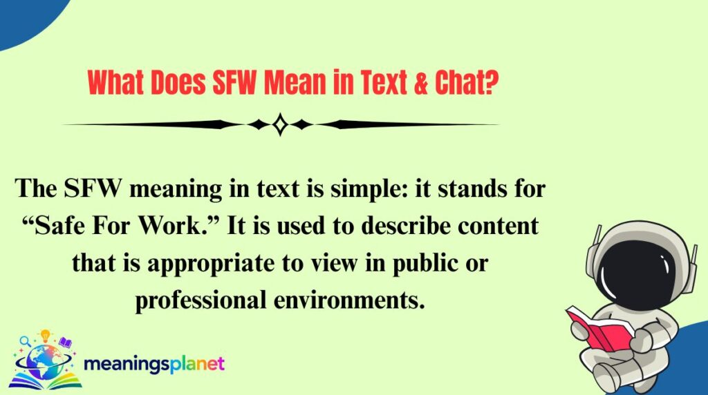 What Does SFW Mean in Text & Chat?