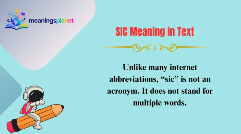 SIC Meaning in Text