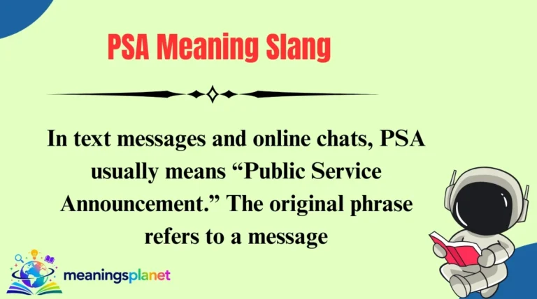 PSA Meaning Slang