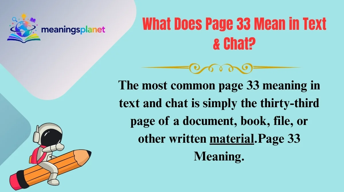What Does Page 33 Mean in Text & Chat?